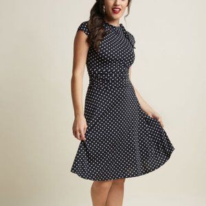 Modcloth Dance Floor Date Knit Polka Dot Dress